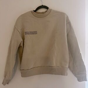 Pangaia Womens 365 Heavyweight FLEECELINED Cottton Sweatshirt - sand - size XS